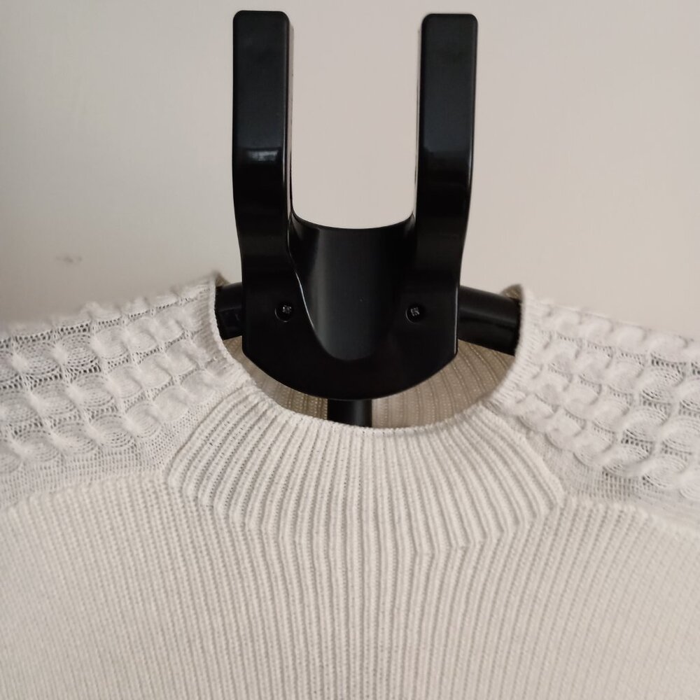 Banana Republic Cream Cable Knit Mock Neck Long Sweater Women’s Size S NWT - Picture 6 of 14